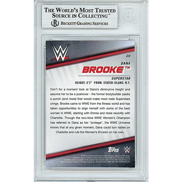 Dana Brooke Signed 2016 Topps WWE Divas Revolution Card Beckett Slab Autograph - Picture 2 of 4